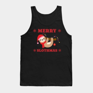 Merry Slothmas Christmas Lights Tank Top